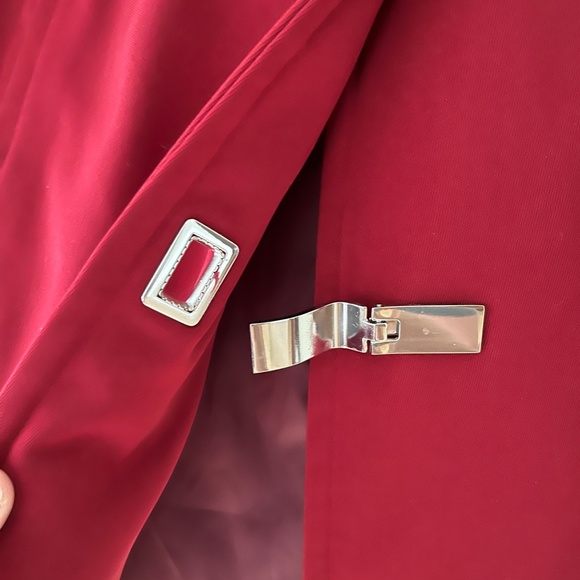 London Fog Red Trench Rain Coat with Hood New without tags Small - Picture 4 of 12